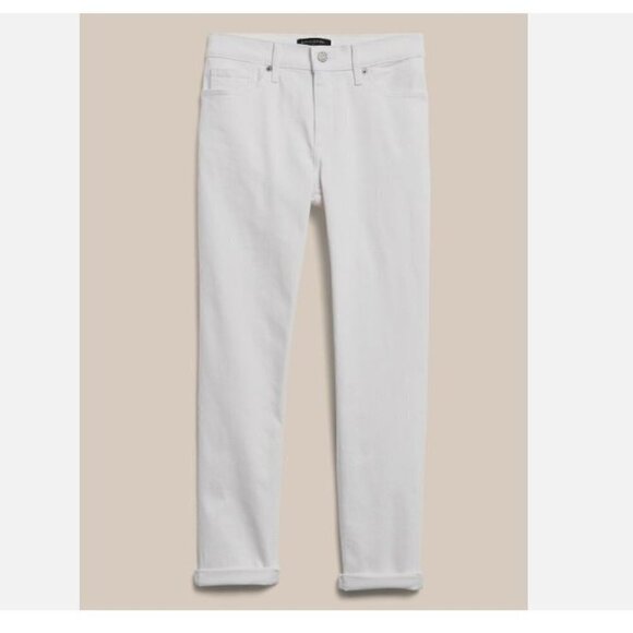 Banana Republic Low-Rise Girlfriend Fit White Jeans PLUS SIZE 34/18 RT$90 NEW - Picture 6 of 6